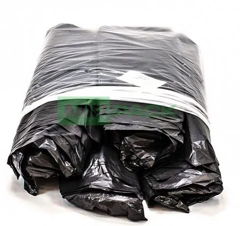 Мешки для мусора 120 литров, 40 мкм, в пачках 200 шт. черные, - 2х слойные - Вид 4