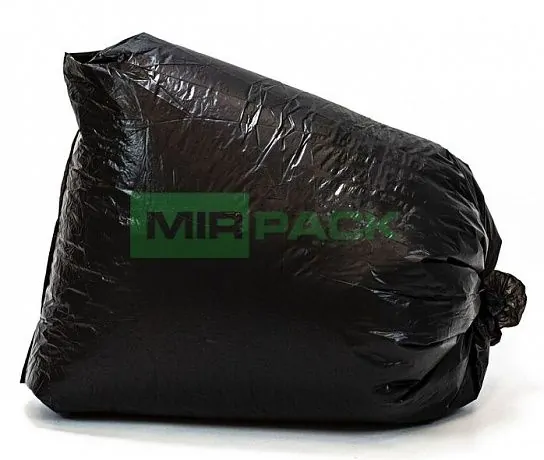 Мешки для мусора 120 литров, 40 мкм, в пачках 200 шт. черные, - 2х слойные - Вид 5