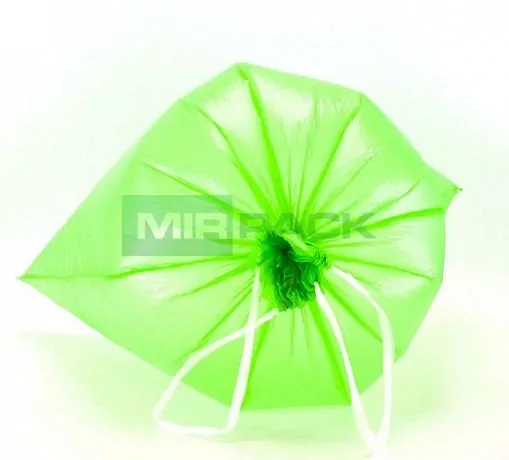 Пакеты для мусора с завязками 35 л, 15 мкм, 15 шт, ПНД, зеленые, VIP - Вид 3